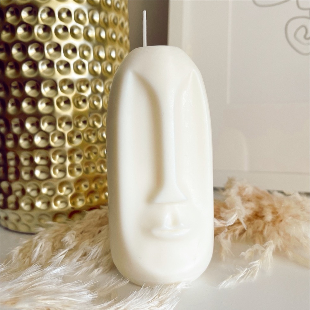 abstract face candle